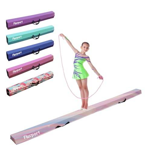 FBSPORT Gymnastikbalk 270 cm Fällbar balansbalk Gymnastikutrustning för hemmet Flickor Barn Vuxna Träning, med bärhandtag och halkskydd
