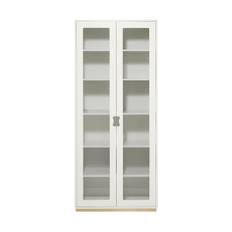 Asplund Snö F högskåp vitrin white, björksockel, dj.42 cm - Vit