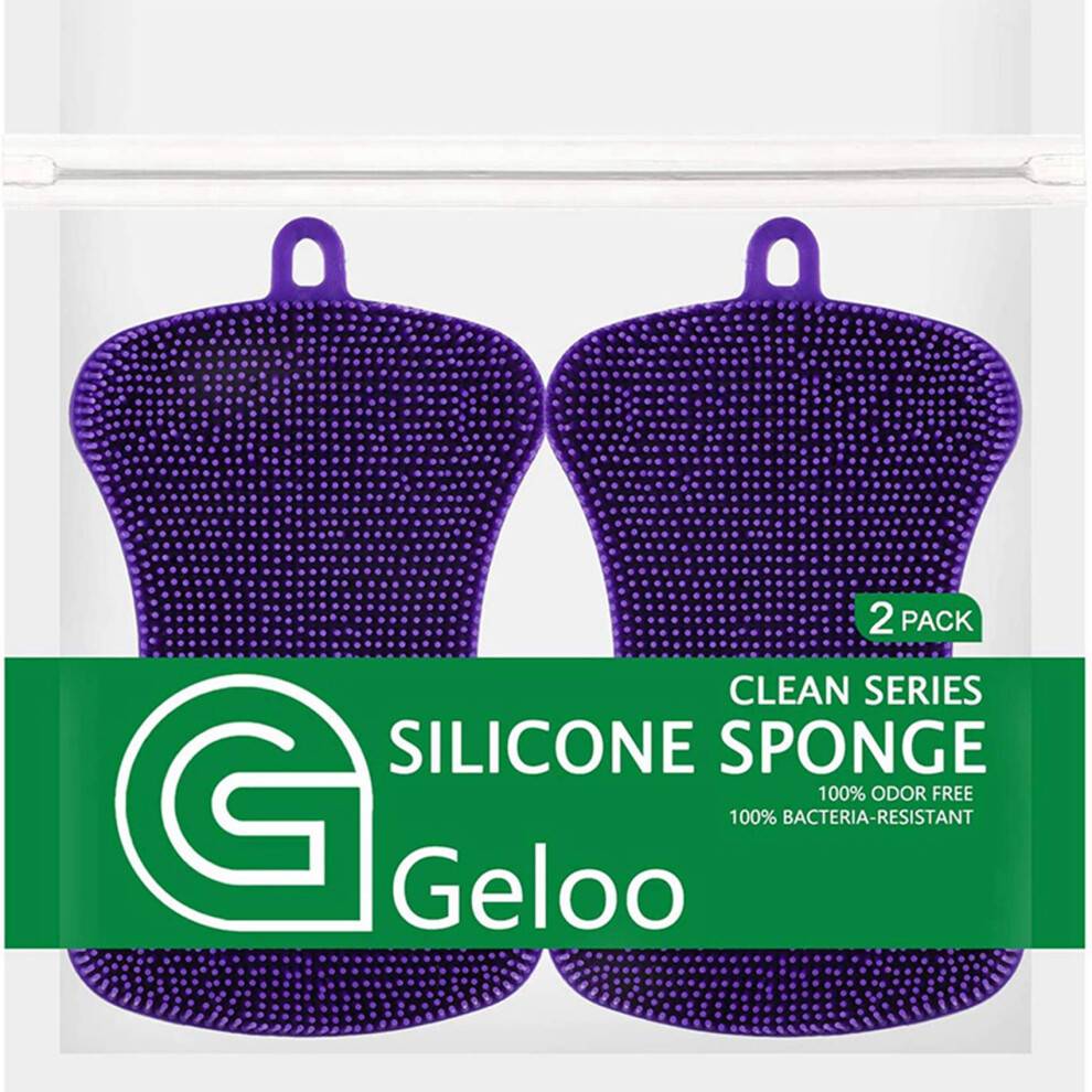 Larger Size Silicone Sponge, for Dishes Washing Kitchen Gadgets,Double Sided Silicone Sponge Brush (,4 PCS)
