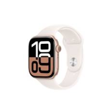 Apple Watch Series 10 (GPS + Cellular) - 46 mm - roseguldaluminium - smart ur med sportsbånd - fluoroelastomer - lyserød - båndstørrelse: S/M - 64 GB