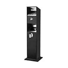Trash Can Waste Container Outdoor Ash Tray Standing Stainless Steel Standing Dustbins Cigarette Bin Outside Patio for Home Patio Garden