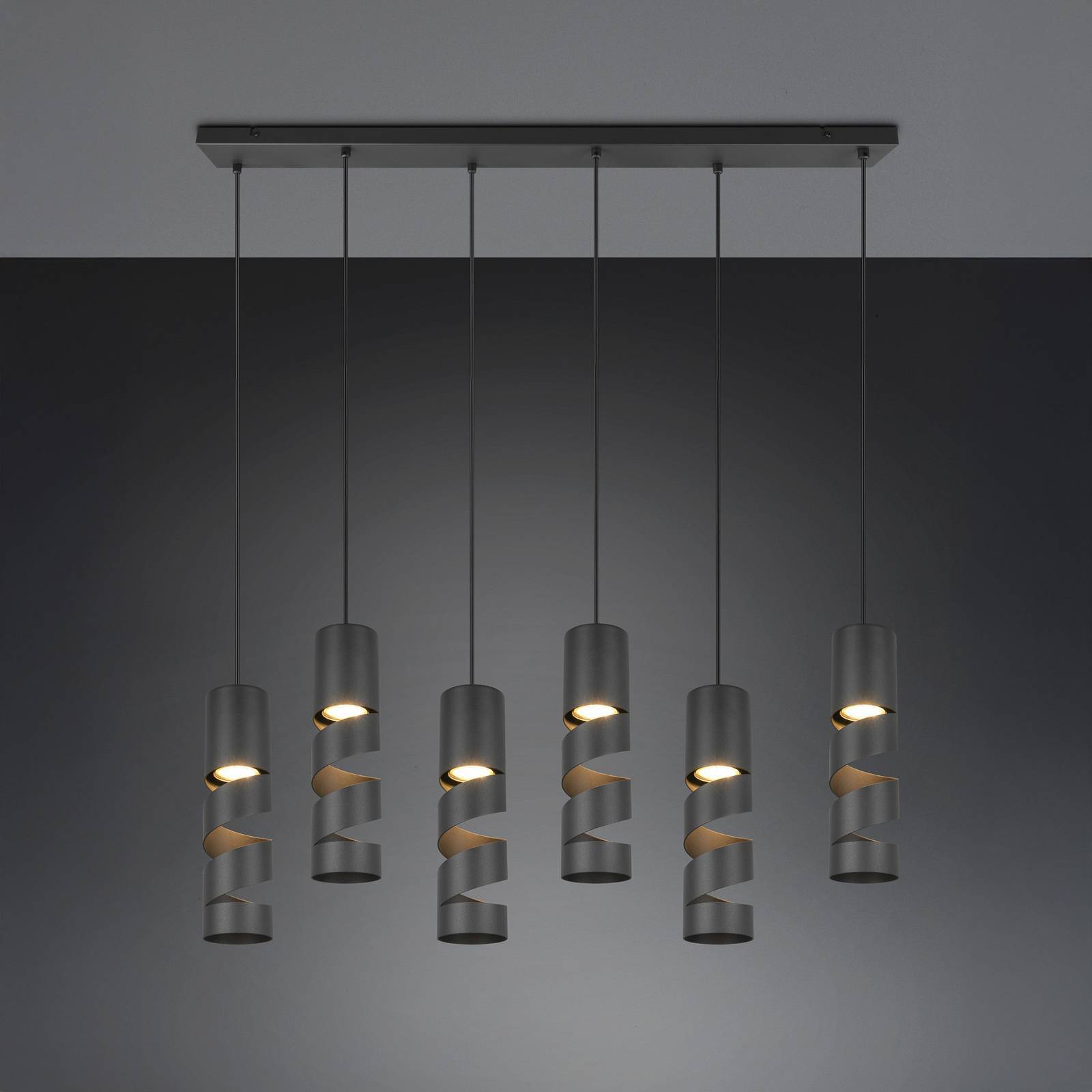 Trio Lighting Hänglampa Stream, dimbar, Svart, Vardagsrum / matsal, Metall, Modern, Pendellampa