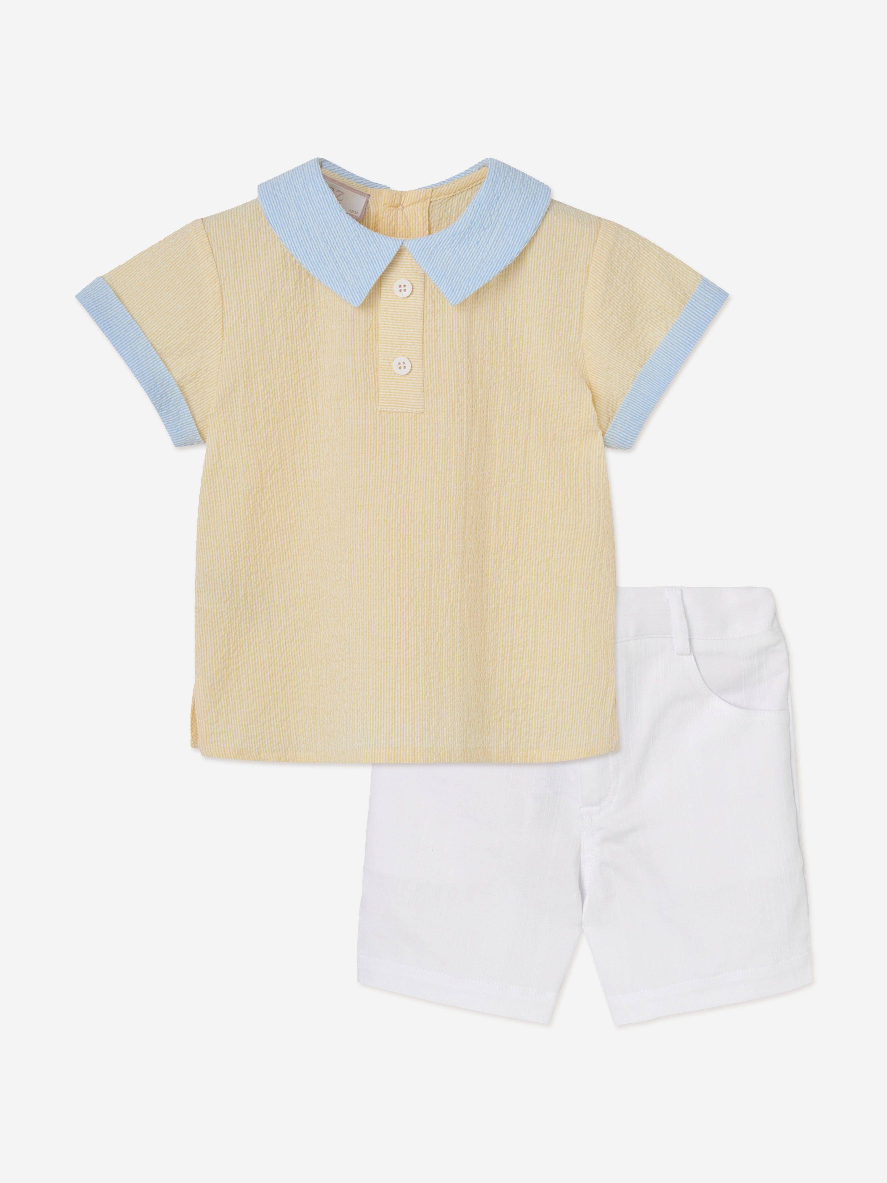 Paz Rodriguez Baby Boys Cotton Short Set in Yellow - Yellow / 9 Mths (9 Mths)