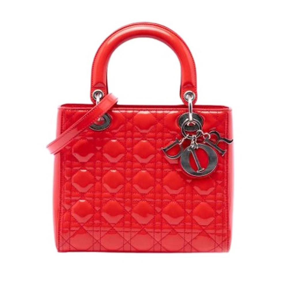 Dior Vintage Pre-owned Lady Dior Håndtaske - Vintage - Dame - Rød - ONE SIZE - Uld