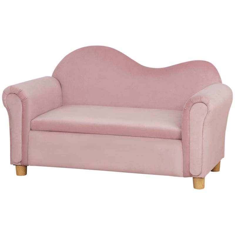 Barnsoffa tvåsits förvaringsutrymme 84x41,5x48,5 cm rosa