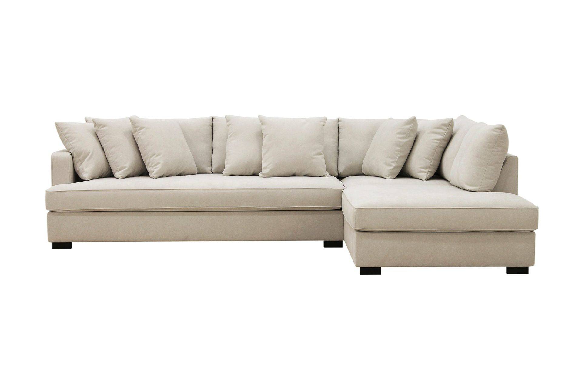 Scandinavian Choice Rossita 4-sits Högervänd L-formad Djup Schäslongsoffa med Hel dyna i Tyg - Beige Divansoffor & schäslongsoffa