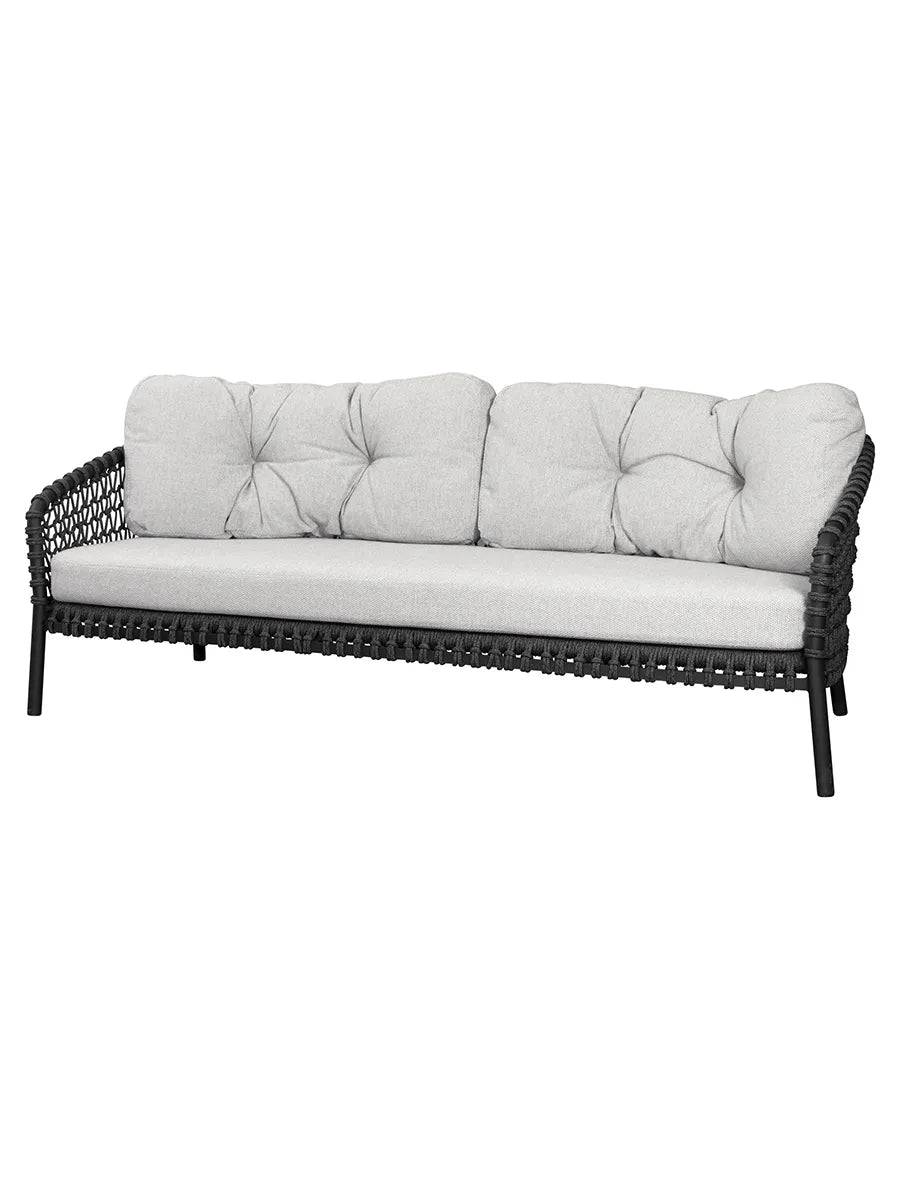 Ocean large 3-pers. Sofa, soft rope fra Cane-line Light brown - Cane-line AirTouch w/QuickDry & Airflow - Jacobsen Plus