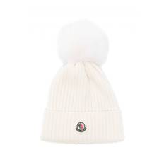 MONCLER ENFANT KIDS BOBBLE HAT Size: M, colour: WHITE