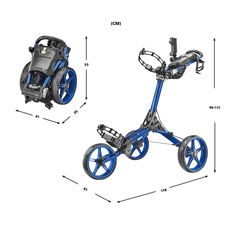 CaddyTek CaddyLite Compact - Golfvogn med 3 hjul – Blå