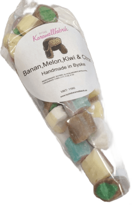 Byske Karamellfabrik - Godisstrut 110g (Smak: Banan, Melon, Kiwi & Citron)
