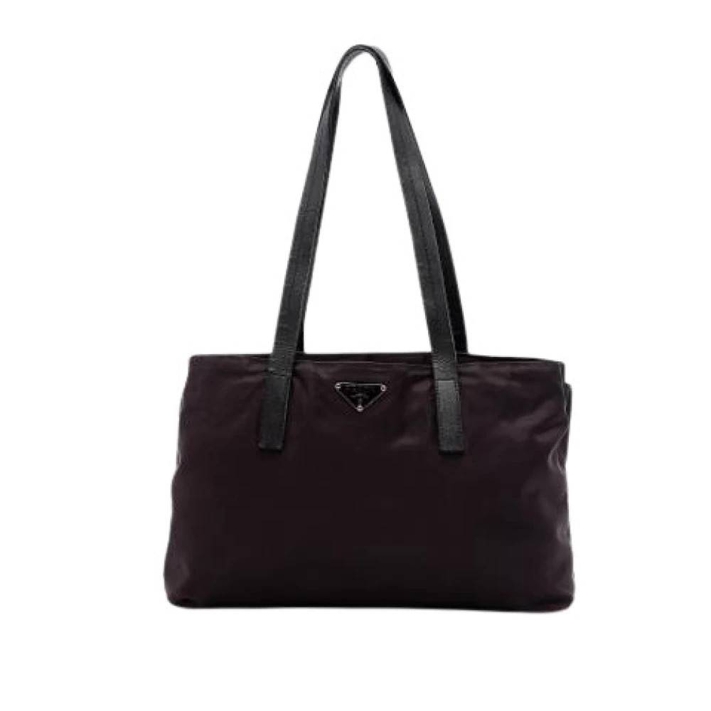 Prada Vintage Pre-owned Nylon Tote Bag - Vintage - Dame - Lilla - ONE SIZE - Nylon
