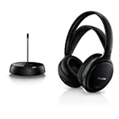 Philips SHC5200/10 Trådlösa HiFi-Hörlurar Over-Ear (32-mm-Högtalarelement, Trådlös FM-överföring, Självjusterande Inre Huvudband, Lätt Design, Helt Uppladdningsbara) Svart