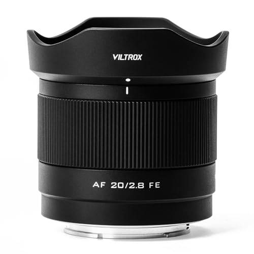 VILTROX 20 mm f2.8 FE, 20 mm f/2.8 e-Mount Full Frame AF-objektiv för Sony e Mount, Prime vidvinkelobjektiv för Sony e Mount a7cr a7cii a7c a6700 zv-e100 a6600 a6400 a7iii