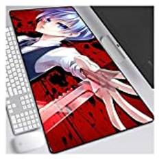 Extra stor musmatta, 800 x 300 mm, Anime Mousepad Gaming tjejgåva, naturgummi anti-glidmedel musmatta med 3 m låskant, H