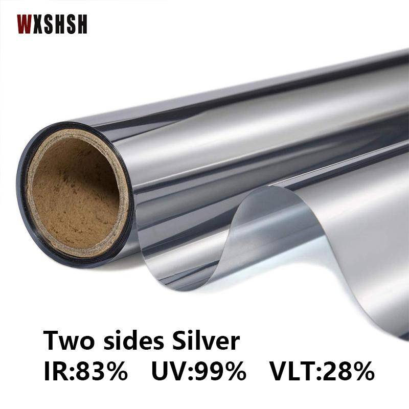Silver Transparent Solskyddsfilm Vinyl Självhäftande Envägs Spegel Husdjur UV-skyddad Drop-shipping Dagtid Privat Glasdekal Kvalitet