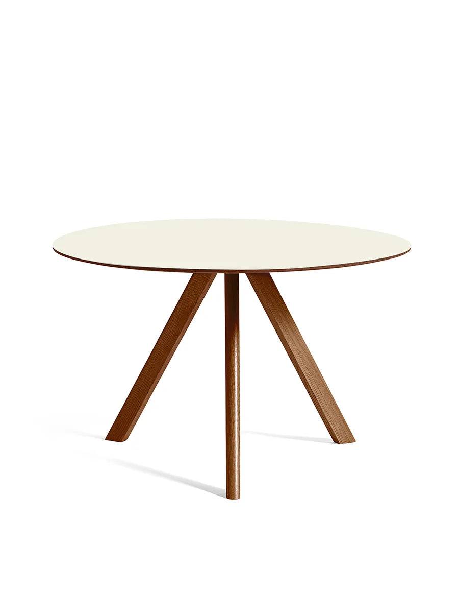 Copenhague CPH20 Bord, Ø120 cm fra Hay Lakeret valnød / Off white linoleum - Jacobsen Plus