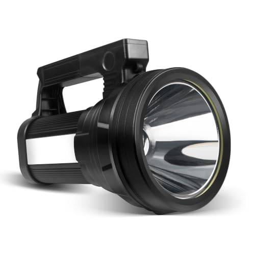 ERAY LED-ficklampa 15 000 lumen, LED handstrålkastare batteri uppladdningsbar, 10 800 mAh & IPX4 vattentät och 6 lägen, bärbara ficklampor/nödljus, stark blixt för utomhus camping vandring