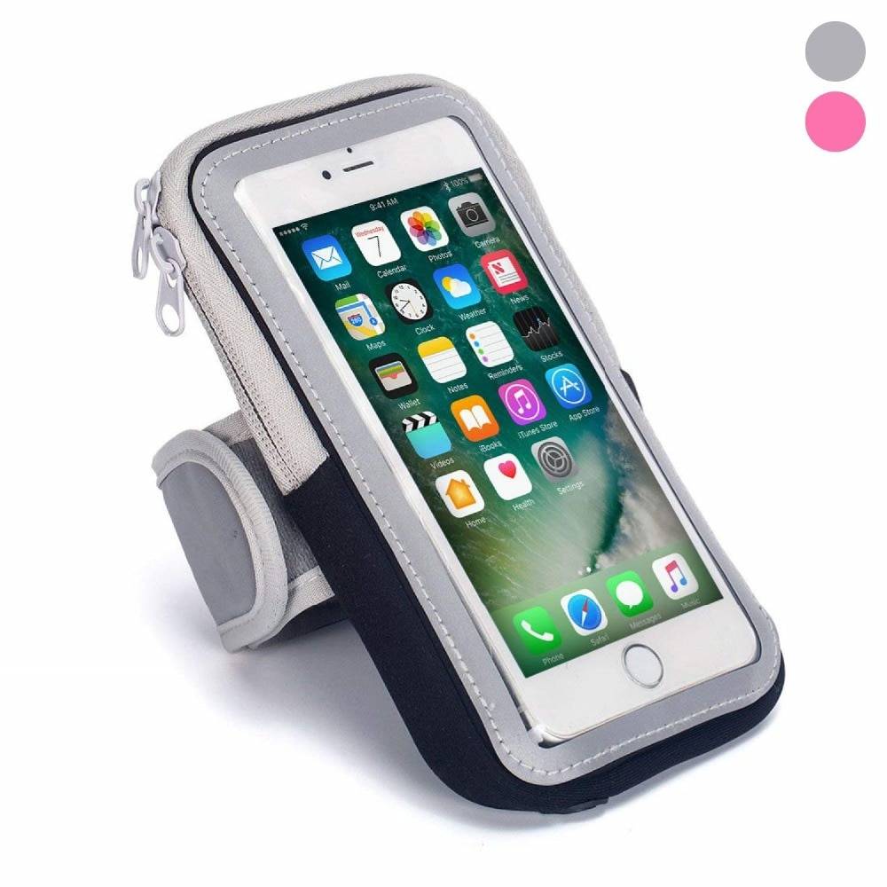Mobiltelefonhållare fodral armbandsrem med dragkedja/mobil träning löpträning för apple iphone 6 7 8 ipod touch - Blå 6 tum