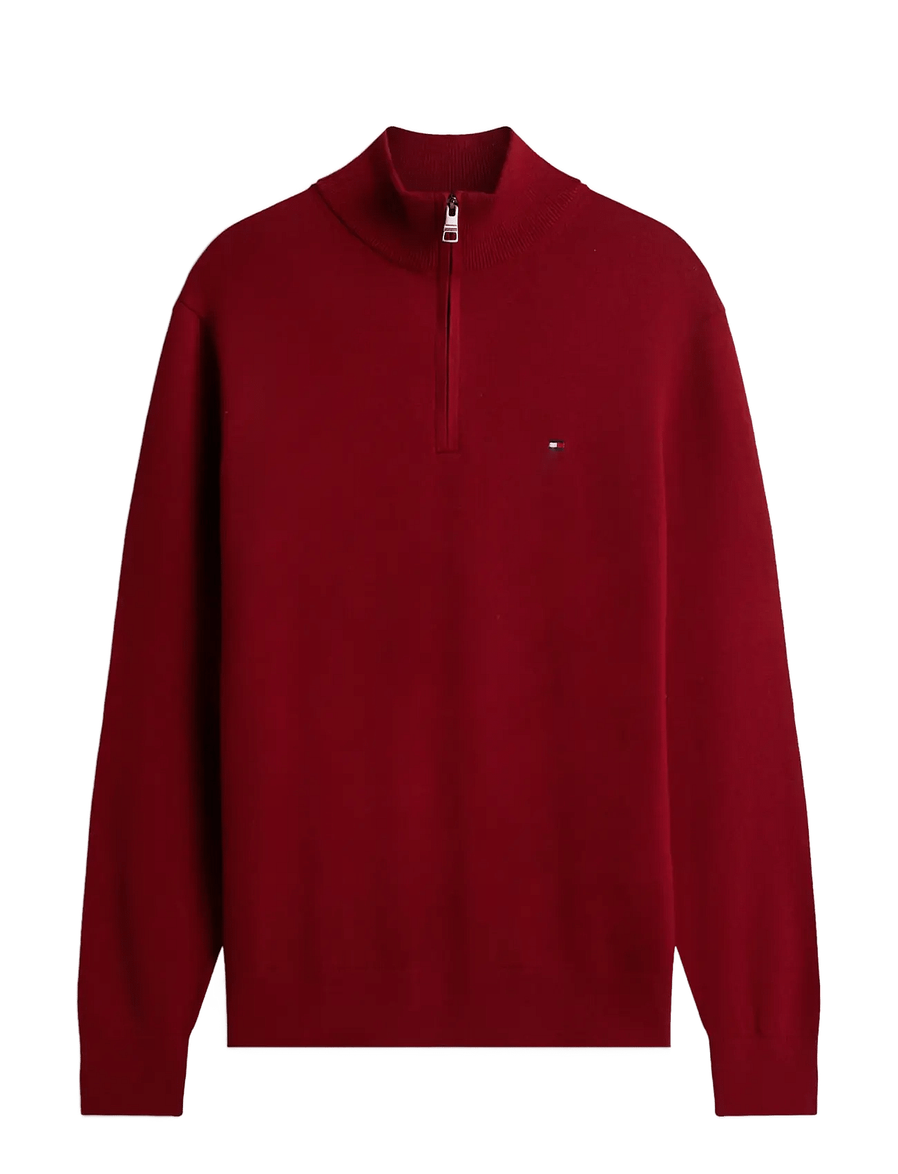 TOMMY HILFIGER Pima Org Ctn Cashmere Zip Mock | Red | XXL