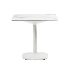 Kartell - Multiplo 4138 kvadratiskt bord 118x118cm med stor kvadratisk bas R1,5cm vit marmor - Matbord - Antonio Citterio - Vit - Naturmaterial/Metall