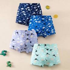 4 st boxershorts med dinosauriemönster för pojkar - Multifärgad (6Y,7Y,8Y,9Y,4Y,5Y)