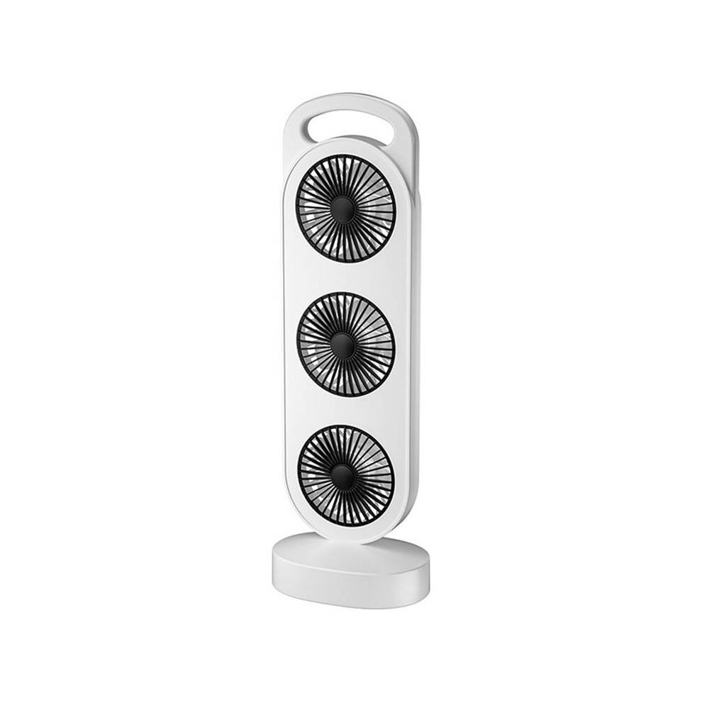 Triple Turbine Design Fläkt USB Laddning Högvind Desktop Fläkt Hem Sovsal Fläkt Tyst Drift Vit och Svart