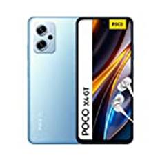 Xiaomi POCO X4 GT 5G Smartphone hörlurar, 8+256 GB mobiltelefon utan kontrakt, 6,6 tum 144 Hz DynamicSwitch Dotskärm, 64 MP trippelkamera, 5080 mAh, 67 W Turbo Charge, Blue Alexa handsfree