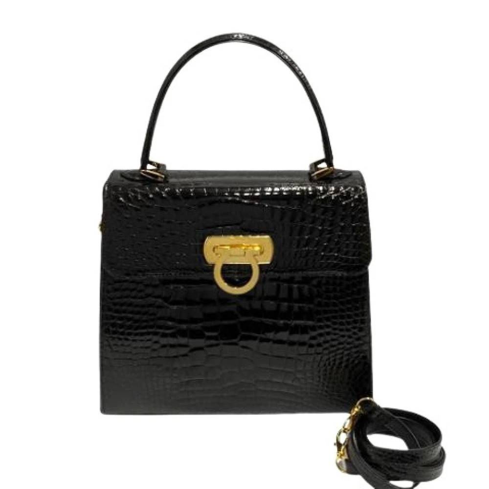 Salvatore Ferragamo Pre-owned - Pre-owned krokodilskinn 2way handväska Vintage - Dam - ONE Size - Läder