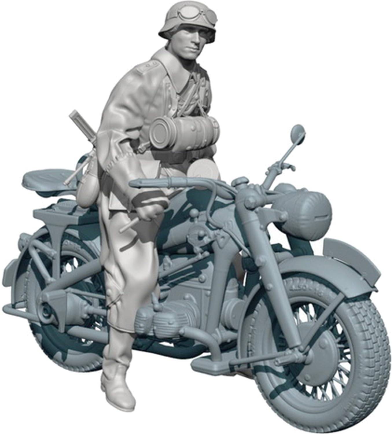 Sol Model WWII German KS750 Military Motorcycle with Field Military 3D Printer MM900 1/35 Police, Kit, (Motorcycle)