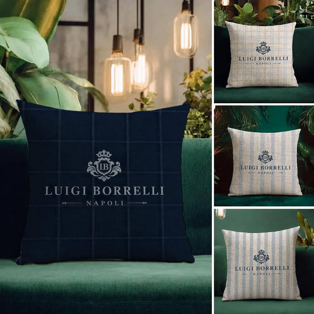 Märke Luigi Borrelli Kuddfodral Naturligt Linne Örngott Set Allt-i-ett Dekor Kuddfodral för Soffa Sovrum Stol