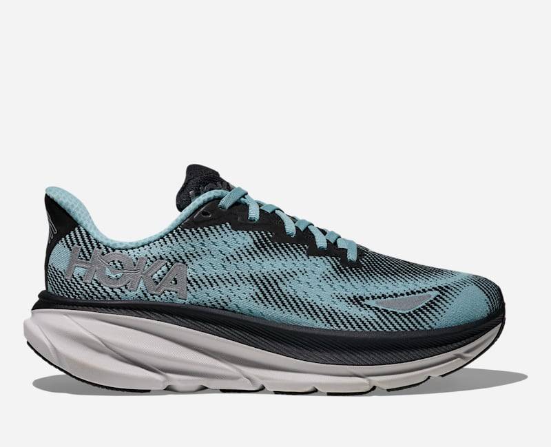 HOKA Clifton 9 GORE-TEX Schuhe für Damen in Black/Raindrop Größe 40 | Straße