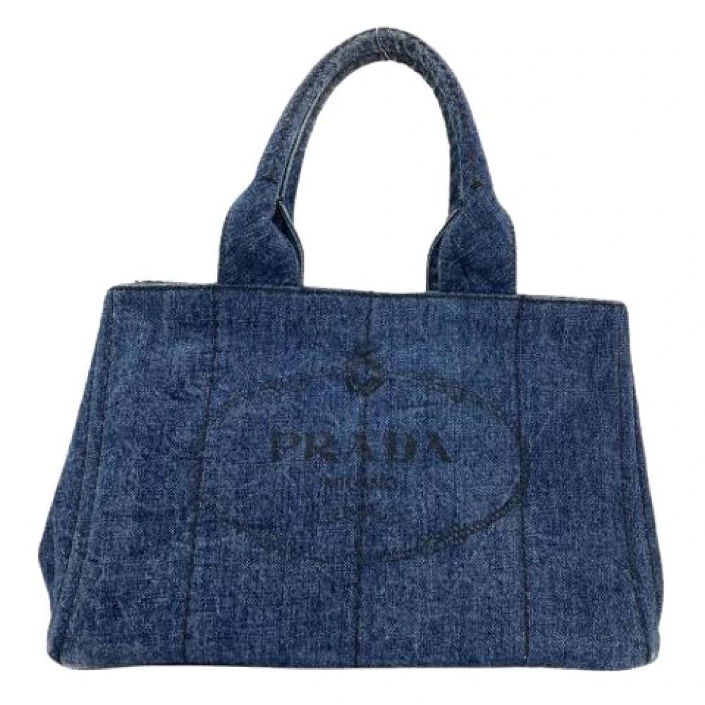 Prada Vintage Pre-owned Canapa Tote bag - Vintage - Dame - Blå - ONE SIZE - Denim