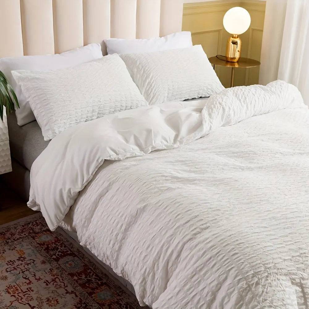 Cozyhaus Luxe Rynkat Täcke – Modernt & Bekvämt - Vit / 200x200 cm