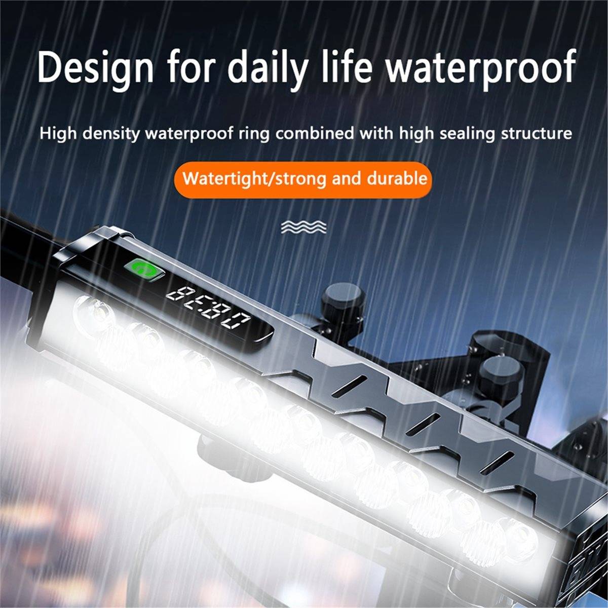 belong Bike Lights for Night Riding,USB Rechargeable Bike Headlight ,Waterproof Wide Beam Bike Light with Digital Power Display