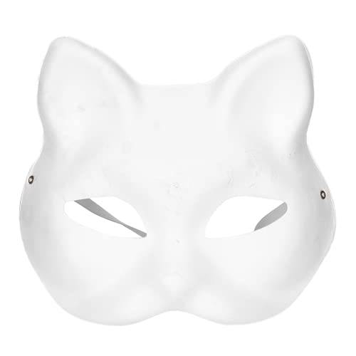5st fulla, vuxna vita cosplaymasker, kostymfest för Halloween -dekorationer(25 * 20 * 8cm-Katt ansikte)