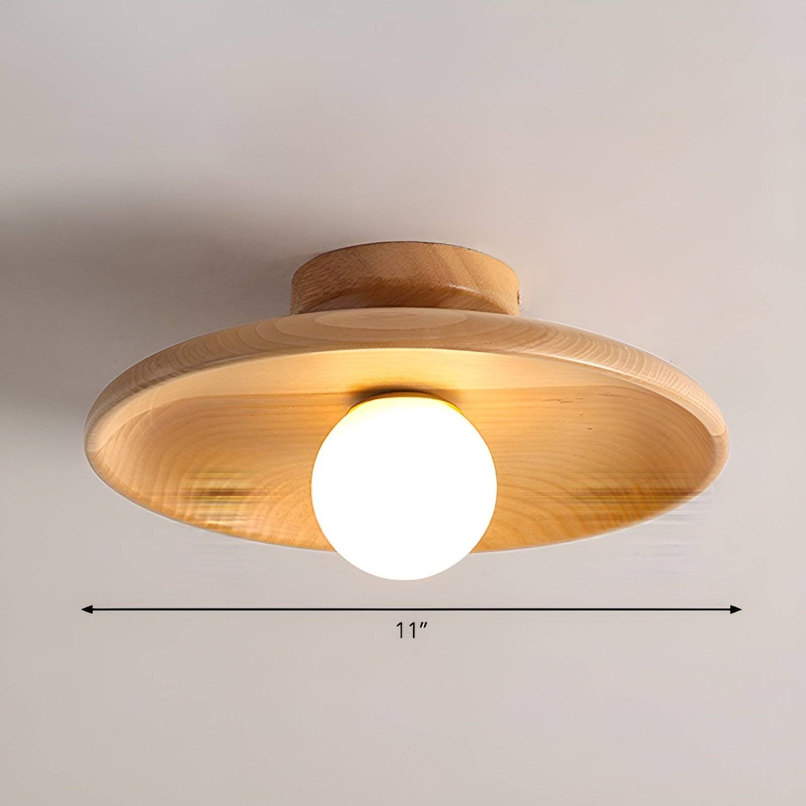 Elegant Trä Wabi Sabi Taklampa med LED - WoodBliss - Trä