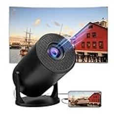 Miniprojektor, 1080P Full HD Bärbar Projektor med Wireless Fidelity och blå Tand, 270° Roterbar, 150-tumsskärm Liten Hemmabioprojektor för Android Bärbar Dator PC Smartphone