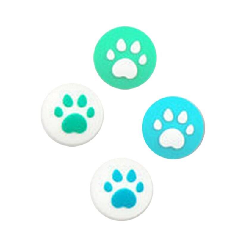 4 st söt tecknad cat paw joystick silikon tumgrepp skydd för nintend switch/lite spelkontroll tillbehör rocker cap kit - 1