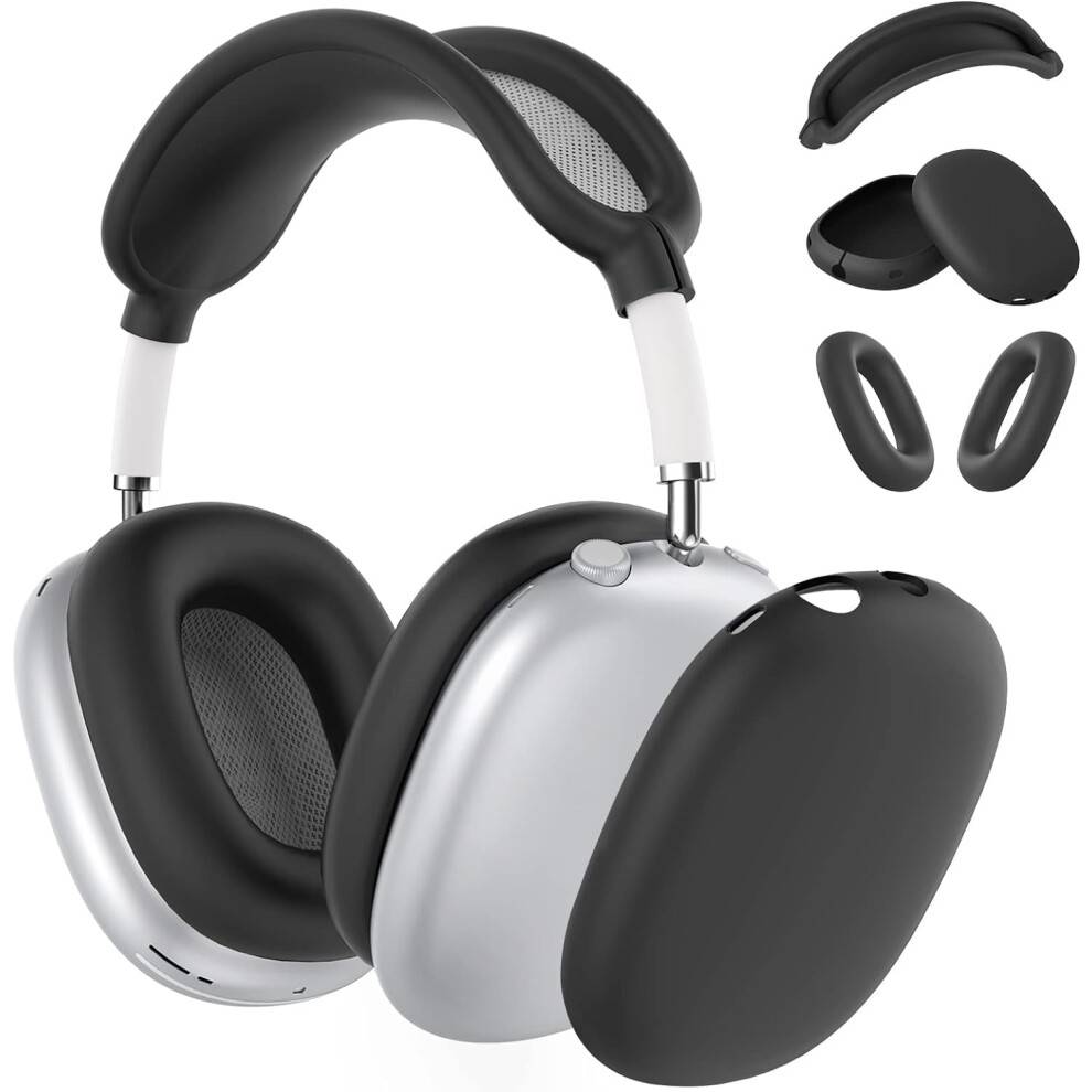 Silikone-etui til AirPods Max – Ørepude, ørekop og hovedbøjle (USB-C/Lightning), kompatibel med 2020/2024-modellen