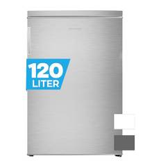 HEINRICHS Getränkekühlschrank 120L klein kompakt leise: 40db mit Gefrierfach( 13L) Mini-Bar; Tisch-Kühlschrank; Mini Kühlschrank mit Gefrierfach; perfekt geeignet für Büro Camping Garten Outdoor,inox