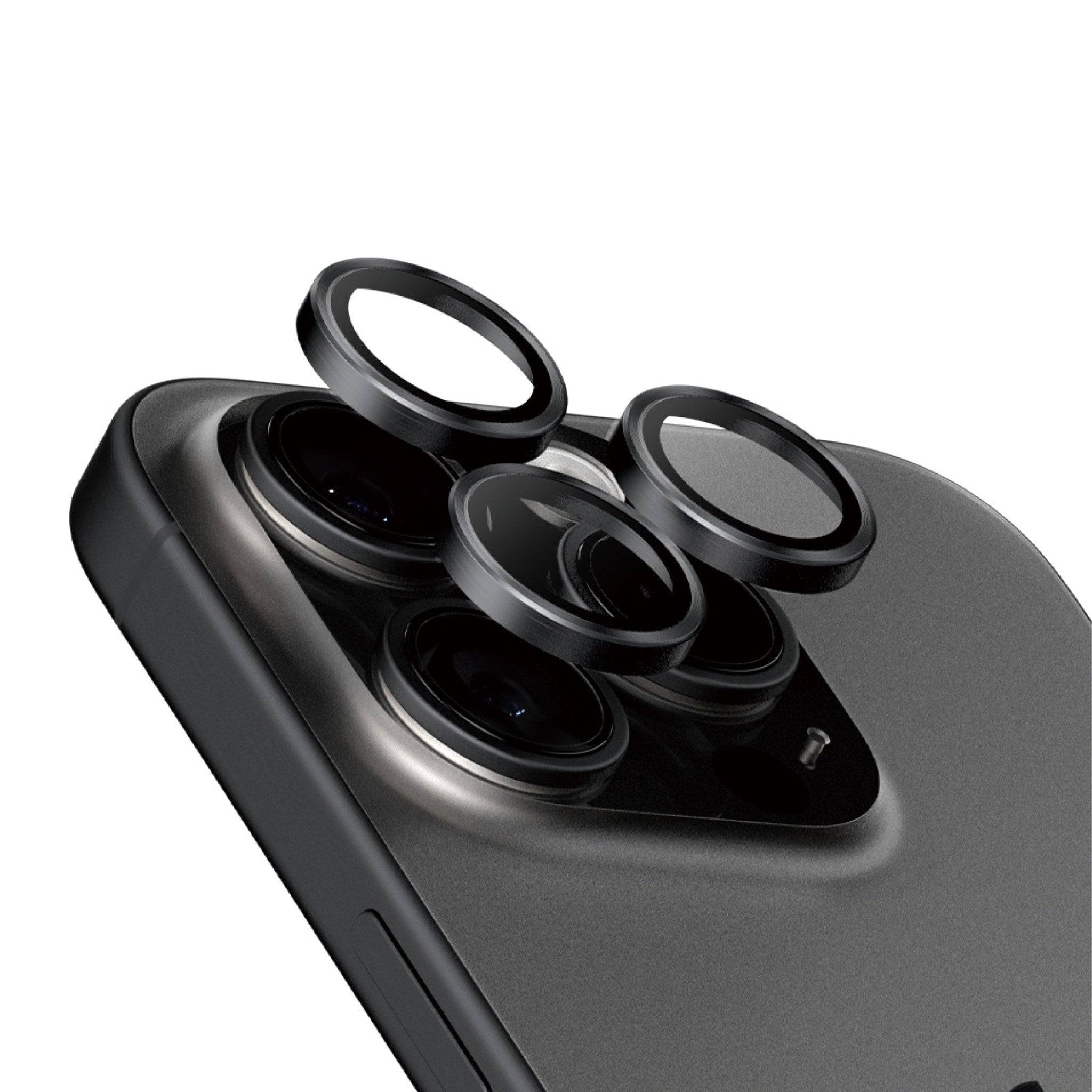PanzerGlass® Hoops® Titanium Kameralinsebeskytter Sort iPhone 15 Pro | 15 Pro Max