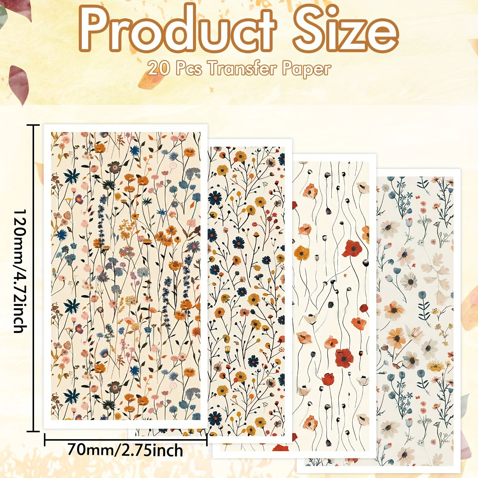 Puocaon Flower Clay Transfer Paper - 20 Sheets Transfer Paper For Polymer Clay Earrings Jewelry Spring