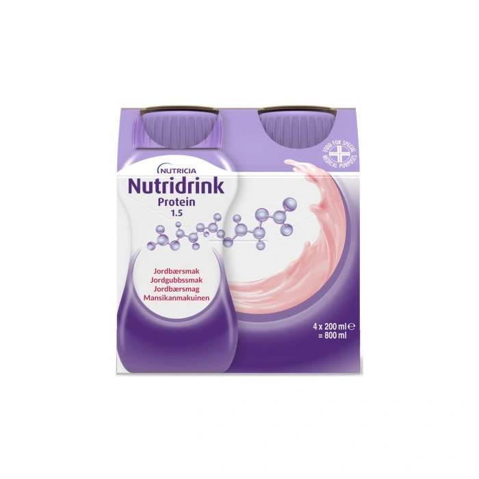 Nutridrink Protein Jordbær - 4 x 200 ml