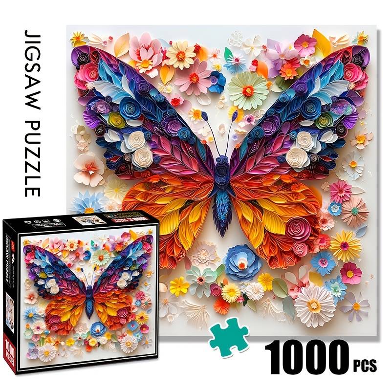 Colorful Wings 1000pcs Paper Jigsaw Puzzle, Large Puzzle Toy, Exquisite Game Gift, Family Interactive Game, Diy Home Decor, Brain-challenging Gift