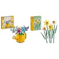 LEGO Creator 3in1 Gießkanne mit Blumen Set, Kinderzimmer-Deko, Baue eine Gießkanne & 40747 Creator Narzissen, Künstliches Blumen-Set für Kinder, präsentiere diesen Blumenstrauß