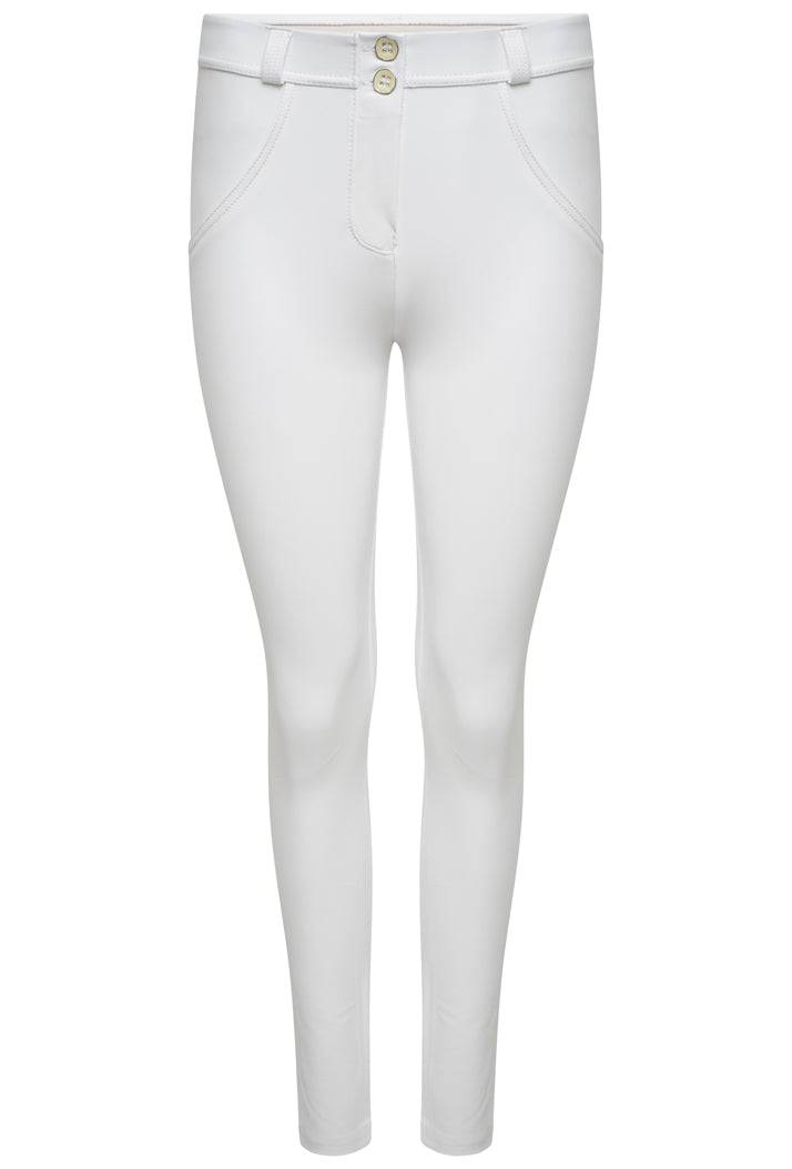 Freddy Faux Leather Mid-Rise Skinny WR.UP® Trousers - White - S