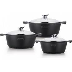Casserole SET - Die Cast - Non Stick Greblon Marble Coated - 20cm/24cm/28cm - Royalty Line