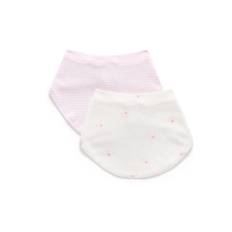 Purebaby Purebaby Pink 2 Pack Essential Dribble Bibs