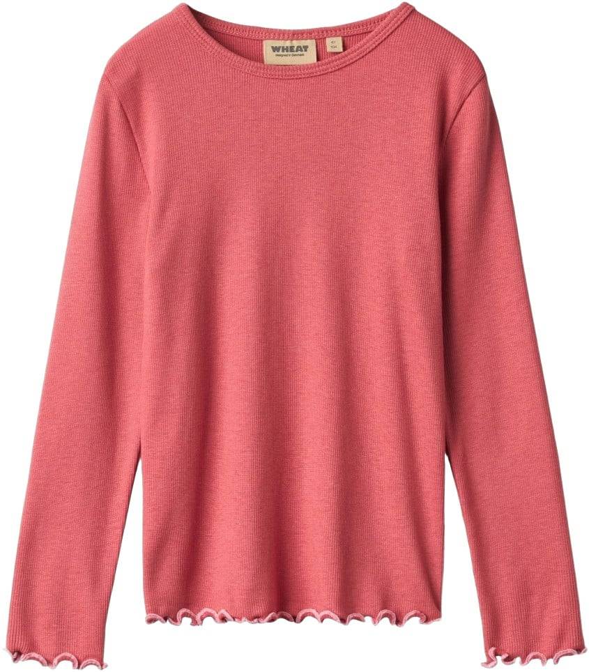 Wheat Tshirt L/S Elsie Stl. 98/3y unisex - Långärmade T-shirts Från Magasin - Raspberry (98/3y)