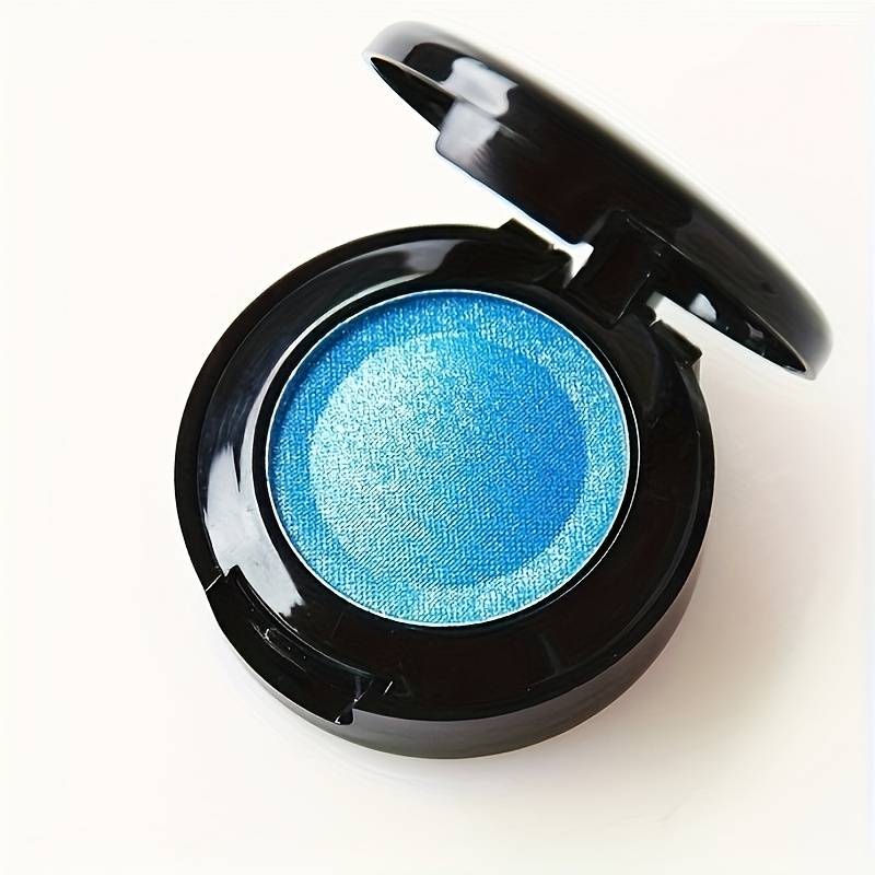 TEMU Pearlescent Monochrome Eyeshadow Powder - 5-8 Colors, Dual-layer Brush Included For Festivals &